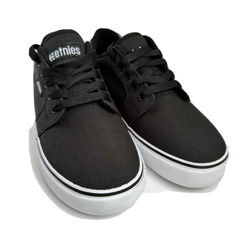 Etnies Black Canvas Sneakers Unisex Shoes Children’s Size 4.5 Kids Division VULC